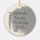 Black Friesian Draft Horse Keramisch Ornament (Achterkant)