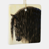 Black Friesian Draft Horse Keramisch Ornament (Rechts)