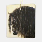 Black Friesian Draft Horse Keramisch Ornament (Links)