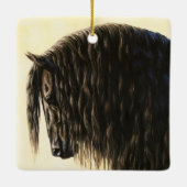 Black Friesian Draft Horse Keramisch Ornament (Achterkant)