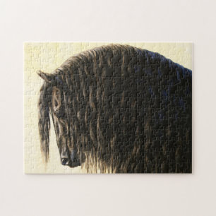 Black Friesian Draft Horse Legpuzzel