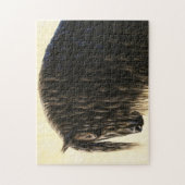 Black Friesian Draft Horse Legpuzzel (Verticaal)