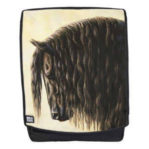 Black Friesian Draft Horse Rugtassen
