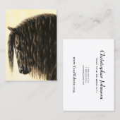 Black Friesian Draft Horse Visitekaartje (Voorkant / Achterkant)