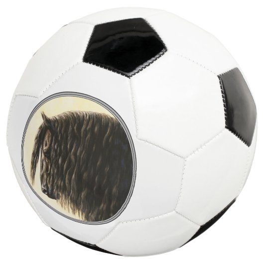 Black Friesian Draft Horse Voetbal (Drie kwart)