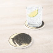 Black Friesian Draft Horse Zandsteen Onderzetter (Zijkant)