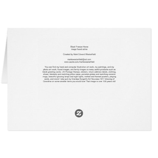 Black Friesian Horse (Achterkant Horizontaal)