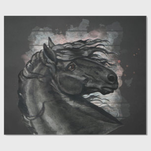 Black Friesian Horse Cadeaupapier