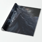 Black Friesian Horse Cadeaupapier (Uitgerold)