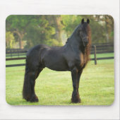 Black Friesian Horse Muismat (Voorkant)