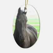 Black Friesian Horse Ornament (Links)