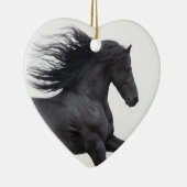 Black Friesian runt paarse kerstversiering Keramisch Ornament (Rechts)