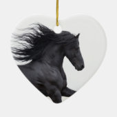 Black Friesian runt paarse kerstversiering Keramisch Ornament (Achterkant)