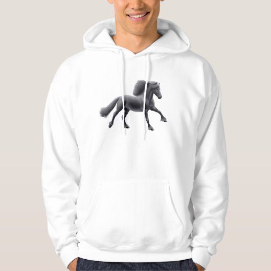 Black Friesian Stallion Hoodie (Voorkant)