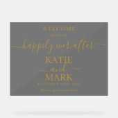 Black Frosted nog lang en gelukkig na Gold Welcome Acryl Bord (Voorkant)