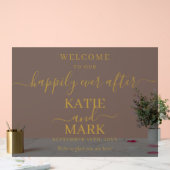 Black Frosted nog lang en gelukkig na Gold Welcome Acryl Bord (Huwelijk)