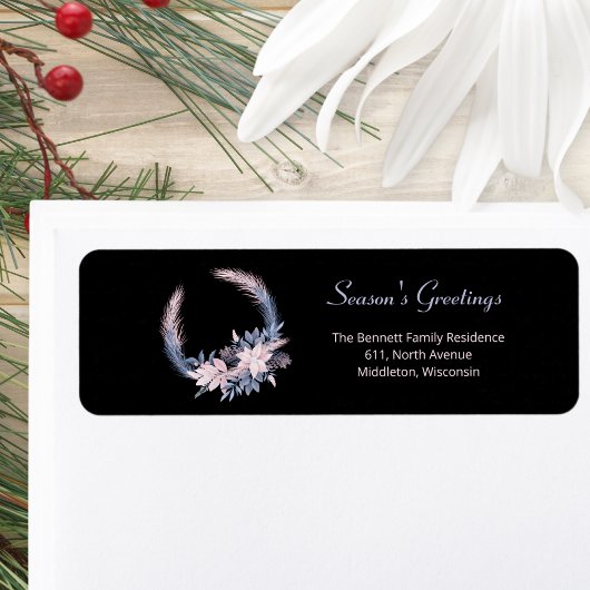 Black Frosted Waterverf Krans Retouradres Etiket