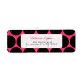 Black & Fuchsi Whimsical Stippen Return Address La Etiket (Voorkant)