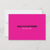 Black Fuchsia Block Bat Mitzvah Reply RSVP (Achterkant)