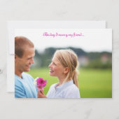 Black & Fuchsia Gerber Daisy Wedding Invitation Kaart (Achterkant)