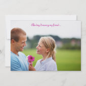 Black & Fuchsia Gerber Daisy Wedding Invitation Kaart (Achterkant)