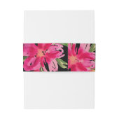 Black Fuchsia Green Floral Waterverf Wedding Uitnodigingen Wikkel (Achterkant Voorbeeld)