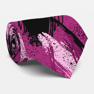 Black Fuchsia Pink Camouflage Stropdas