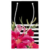 Black | Fuchsia Waterverf Bloemen Afstuderen Klein Cadeauzakje (Achterkant)