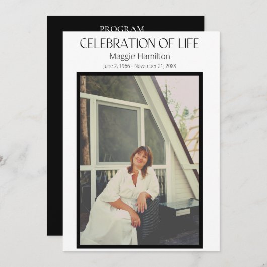 Black Funeral Celebration of Life Programmabudget Kaart (Voorkant / Achterkant)