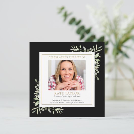 Black Funeral Memorial Order of Service-programma (Staand voorkant)