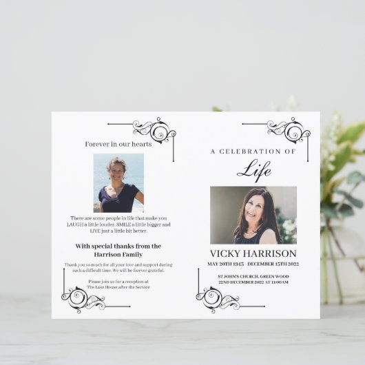 Black Funeral Program Sjabloon (Staand voorkant)