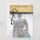 Black Funky Elegant Swirls-Change to Current Year Kaart (Achterkant)