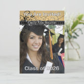 Black Funky Elegant Swirls-Change to Current Year Kaart (Staand voorkant)