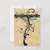 Black Funky Elegant Swirls Wedding Invitation Kaart (Achterkant)