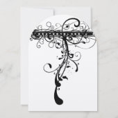 Black Funky Elegant Swirls Wedding Invitation Kaart (Achterkant)