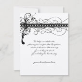Black Funky Elegant Swirls Wedding Invitation Kaart (Voorkant)