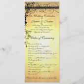 Black Funky Elegant Swirls Wedding Programme Programmakaart (Voorkant)