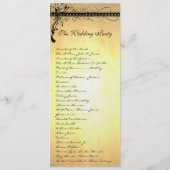 Black Funky Elegant Swirls Wedding Programme Programmakaart (Achterkant)