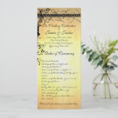 Black Funky Elegant Swirls Wedding Programme Programmakaart (Staand voorkant)