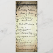 Black Funky Elegant Swirls Wedding Programme Programmakaart (Voorkant)