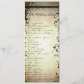 Black Funky Elegant Swirls Wedding Programme Programmakaart (Achterkant)