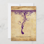 Black Funky Elegant Swirls Wedding Save the Date (Achterkant)