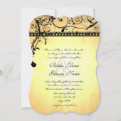 Black Funky Grunge Swirls Wedding Kaart (Voorkant)