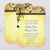 Black Funky Grunge Swirls Wedding Kaart (Voorkant / Achterkant)