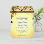 Black Funky Grunge Swirls Wedding Kaart (Staand voorkant)