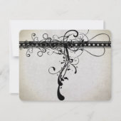 Black Funky Renaissance Wedding Response Kaarten RSVP Kaartje (Voorkant)
