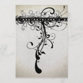 Black Funky Rustic Country Elegant Wedding Menu (Achterkant)