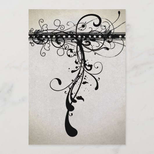 Black Funky Rustic Country Elegant Wedding Menu (Achterkant)