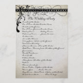 Black Funky Stines Lights Swirls Weddenprogramma Programmakaart (Achterkant)