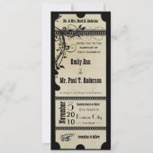 Black Funky Textured Playbill Swirls Wedding Kaart (Voorkant)